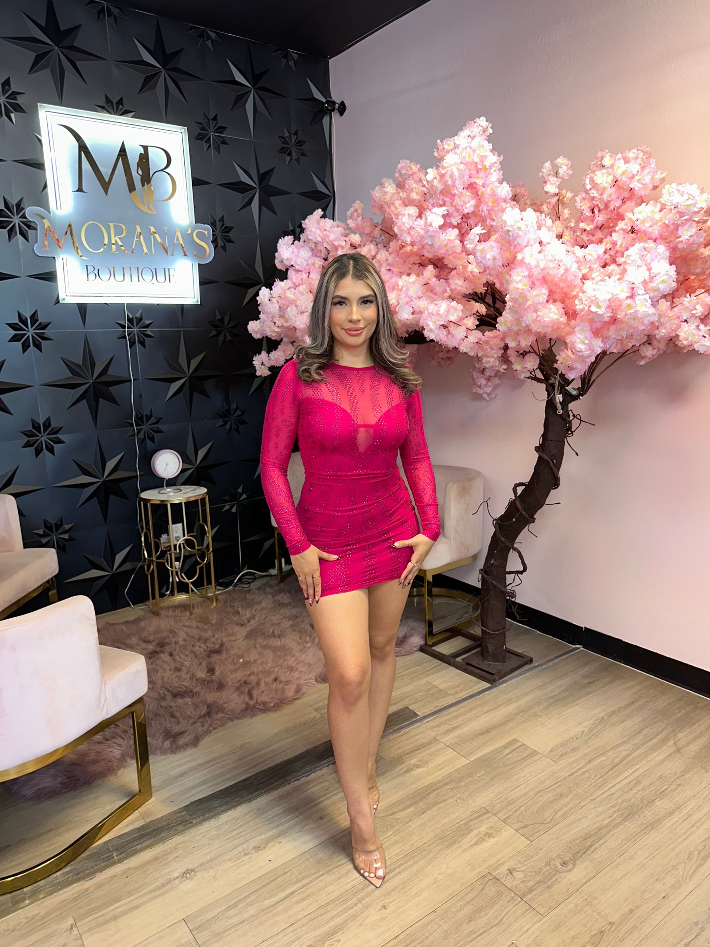 Jenn Rhinestone Mini Dress