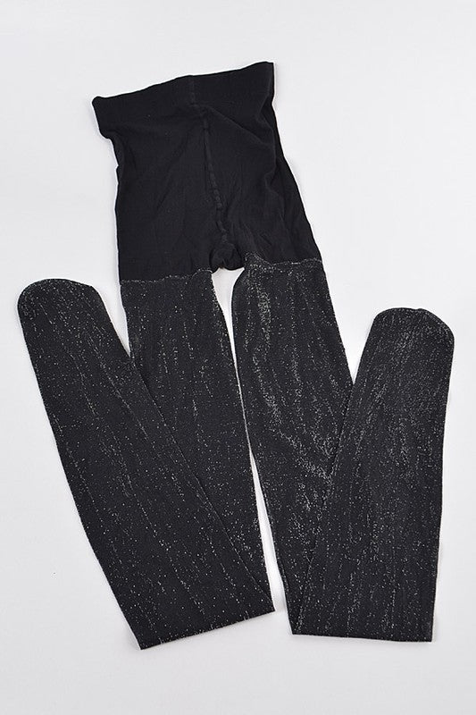 Black Pantyhose Glittered Stocking