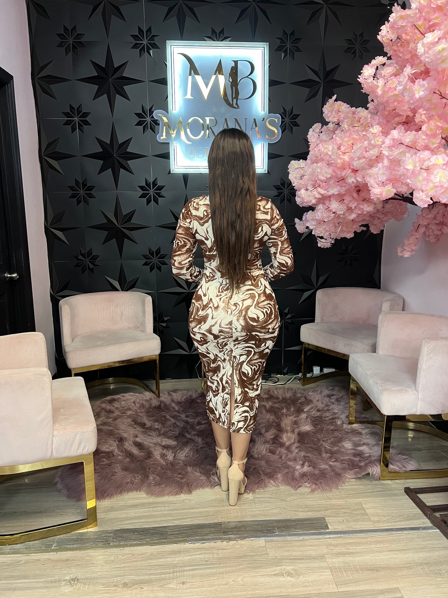 Maya Marble Midi Dress
