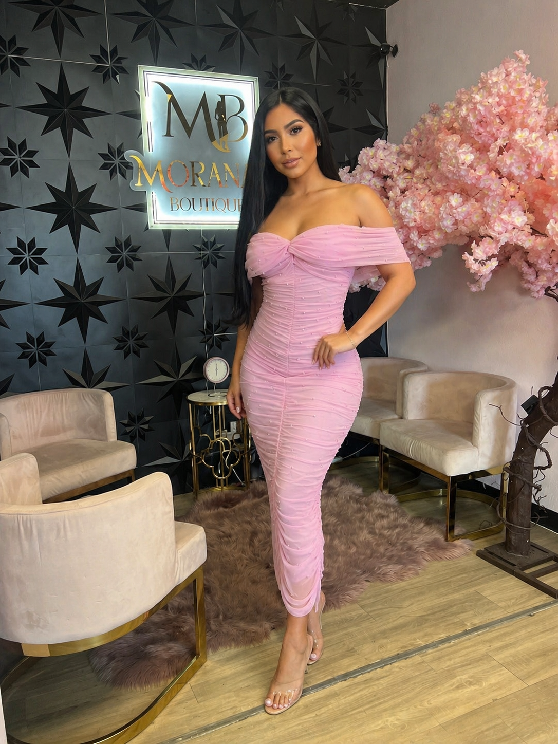 Aura Pearl Midi Dress