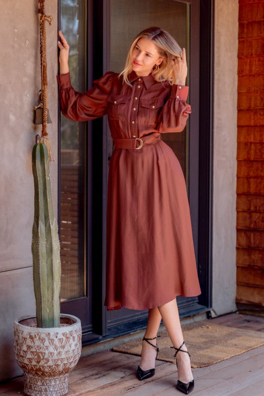 Maeva Collar Midi Dress