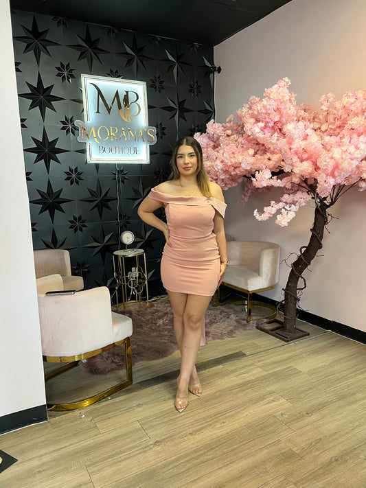 Blush Diva Off The Shoulder Mini Dress