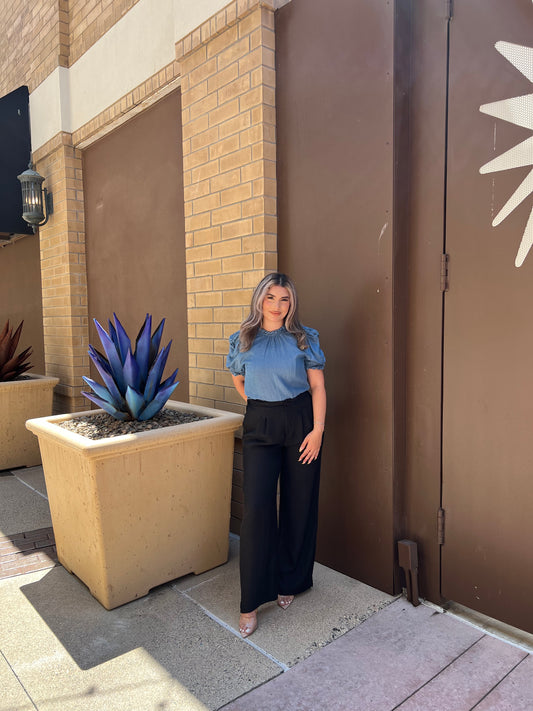 Lola Ruffle Denim Top