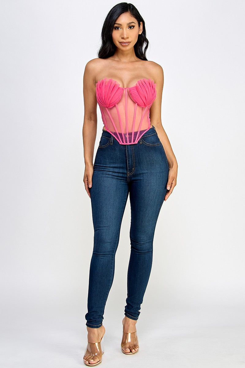 Rose Mesh Top