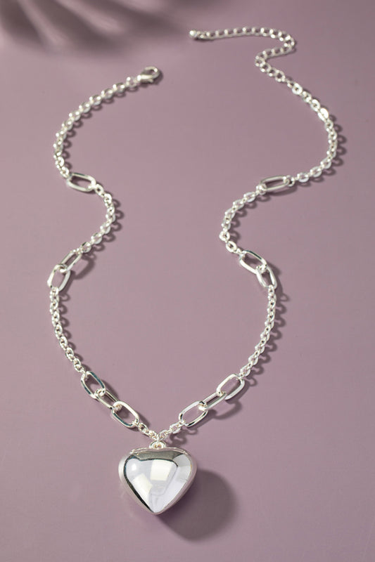 SILVER HEART NECKLACE