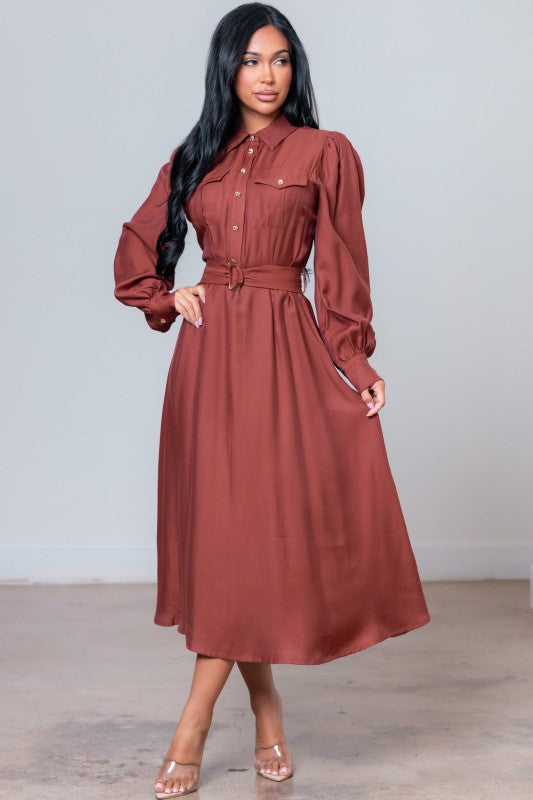 Maeva Collar Midi Dress