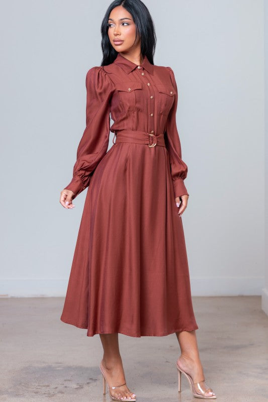 Maeva Collar Midi Dress