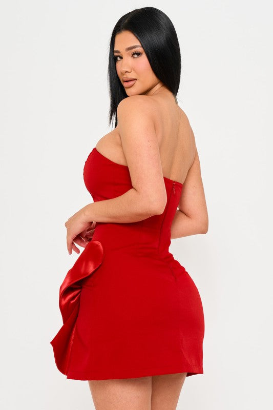 Ada Satin Bow Mini Dress