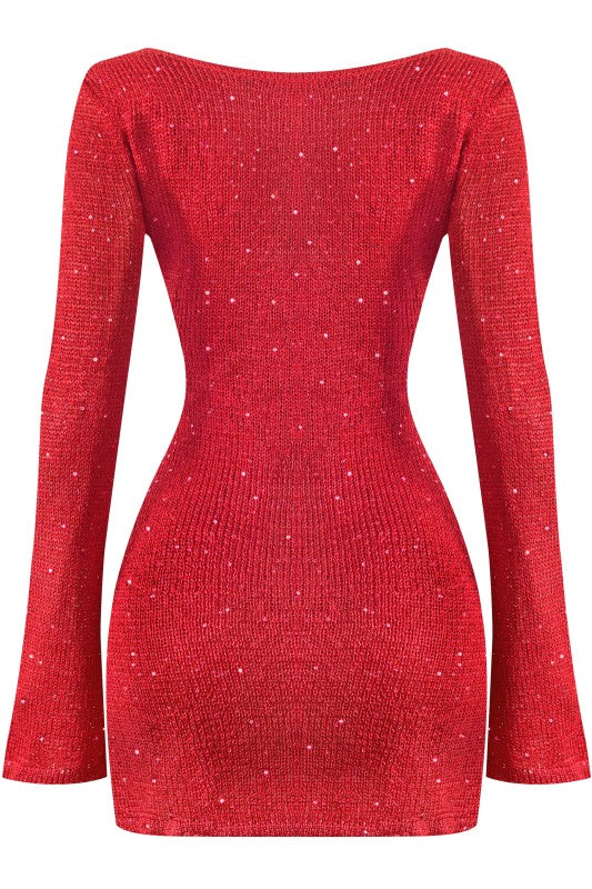 Jenn Sequin Sweater Dress