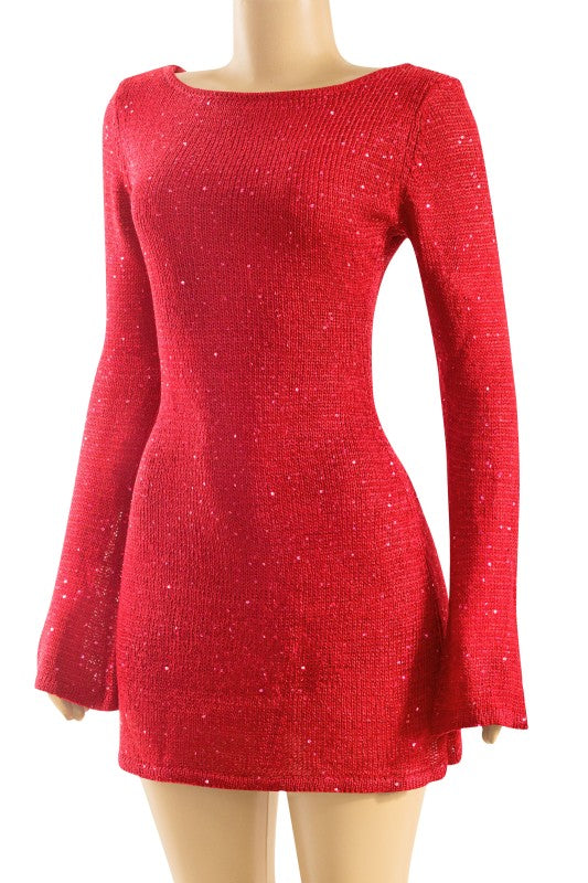 Jenn Sequin Sweater Dress