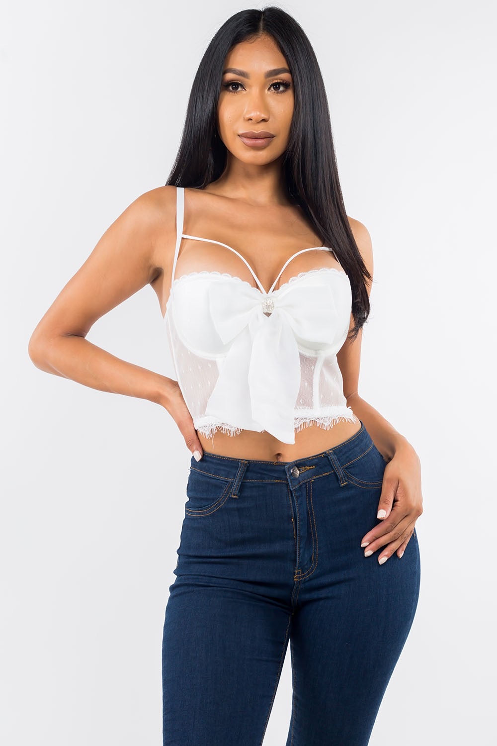 Coquette Diamond Bow Top