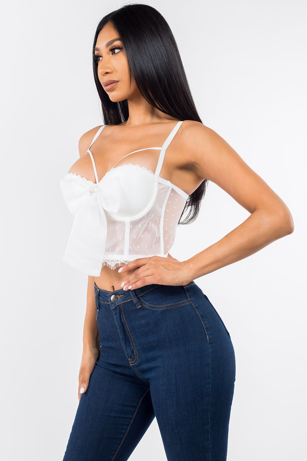 Coquette Diamond Bow Top