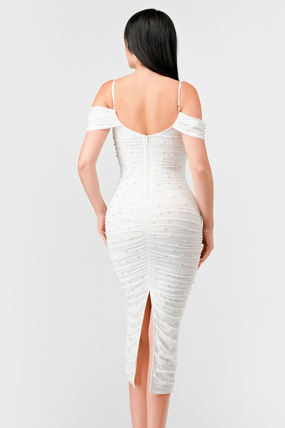 Perla Ruched Midi Dress