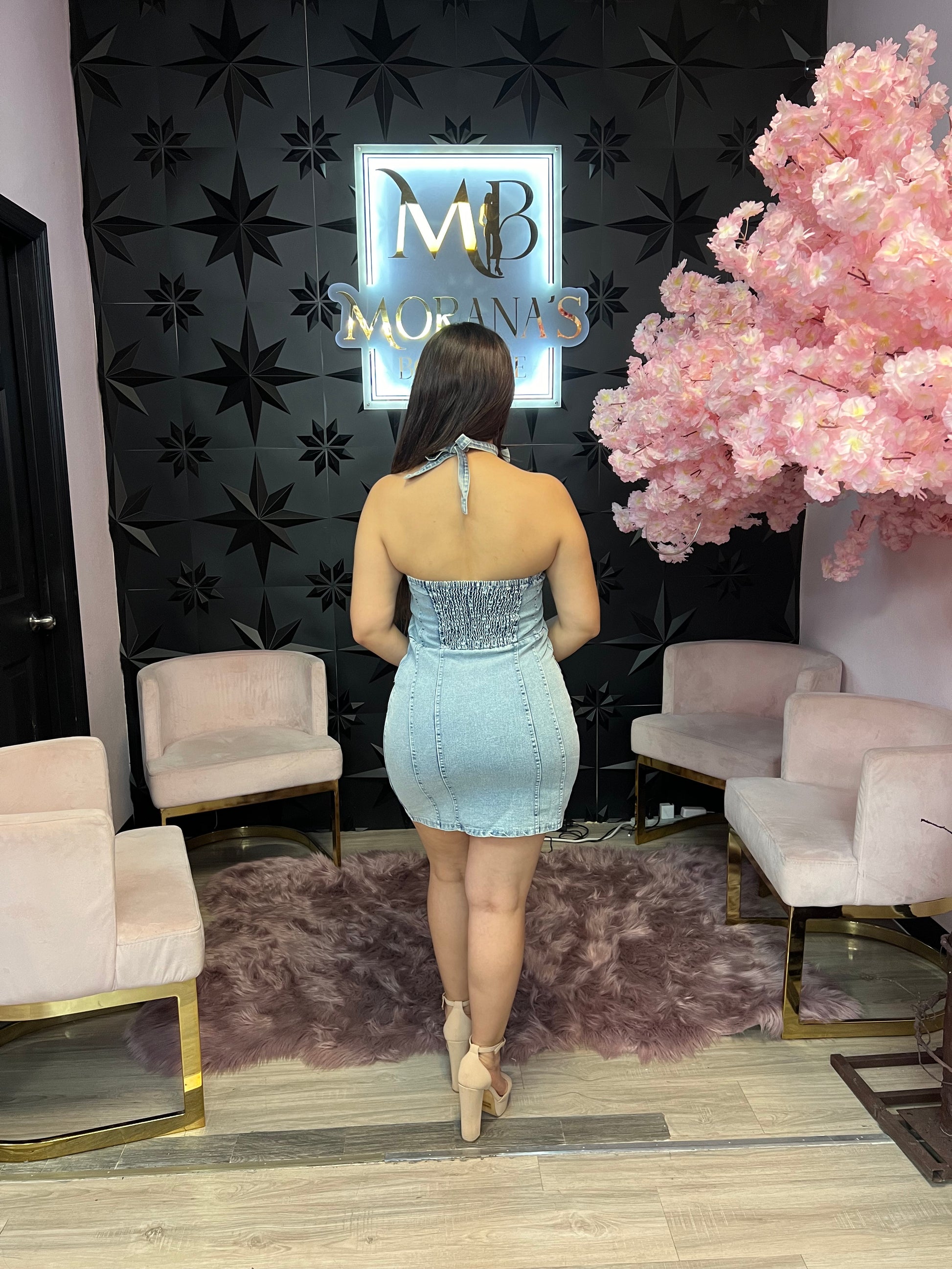 Vista Rose Denim Dress Moranas Boutique LLC Vista Rose Denim Dress Moranas Boutique LLC