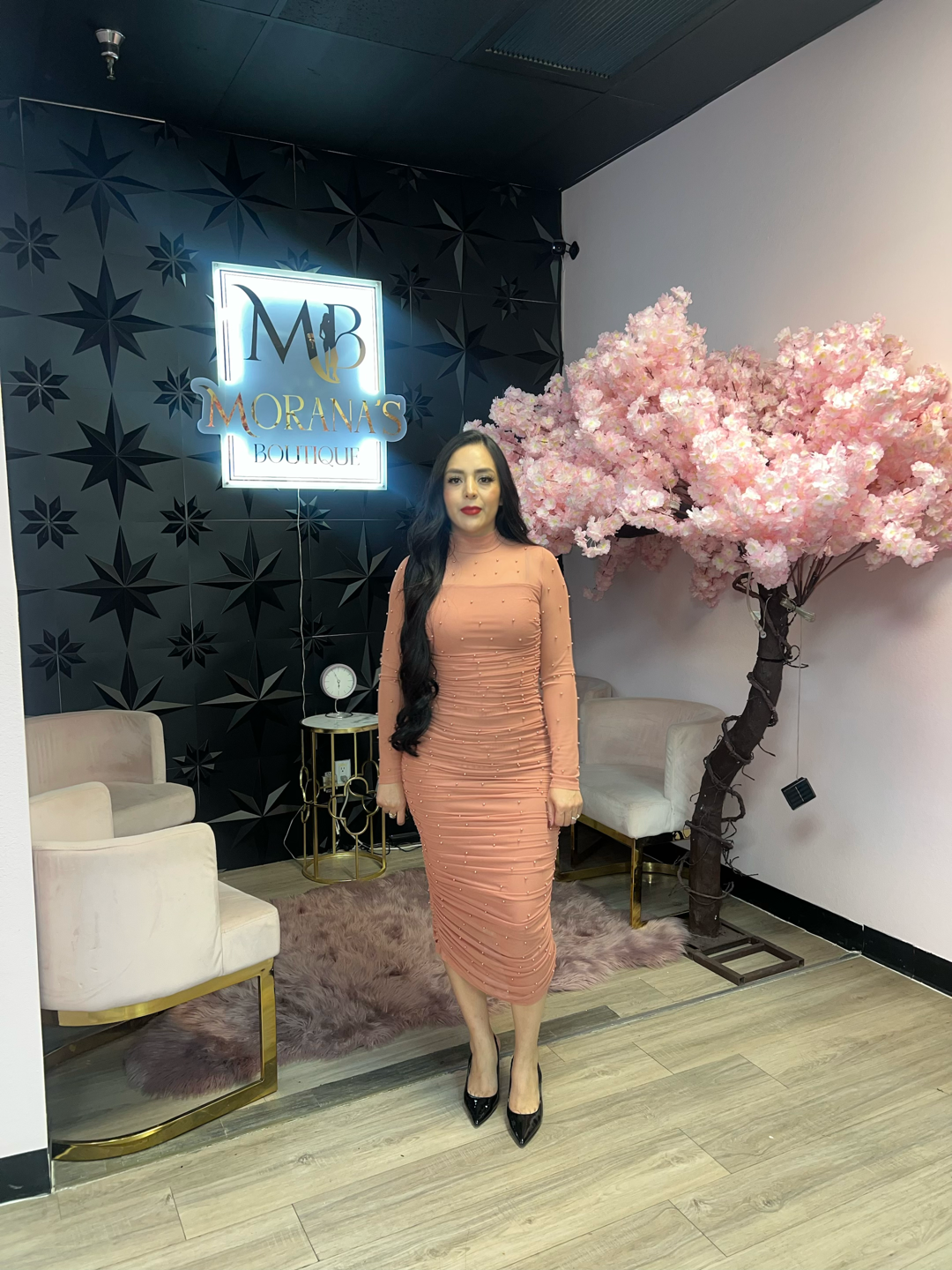 Xenia Pearl Midi Dress